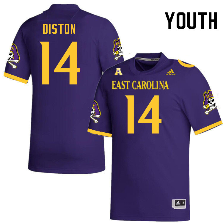 Youth #14 Daylyn Diston ECU Pirates College Football Jerseys Stitched-Purple